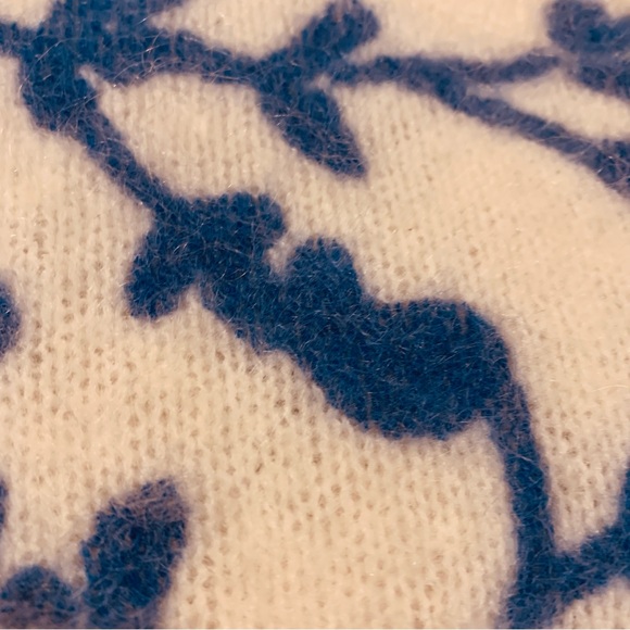 Sezane Pelagie Cream & Ecru Blue Floral Sweater made of Kid Mohair Feminine XS - Picture 11 of 13